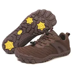 TIOZONEY - Zapatos de montaña antideslizantes para exteriores-Marrón