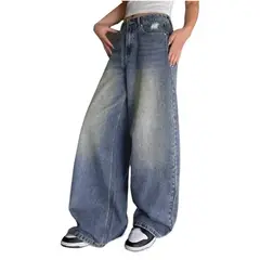 TIOZONEY - Jeans de pierna ancha y corte holgado