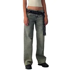 TIOZONEY - Jeans rectos para mujeres