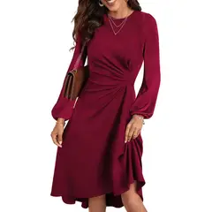 TIOZONEY - Vestido de cóctel con mangas de media caña