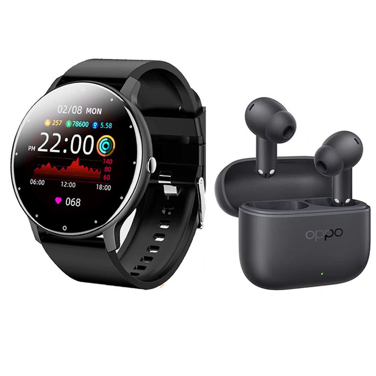 Audífonos Enco 4i Negro Bluetooth y Fit Pro reloj inteligente B