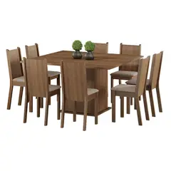 MADESA - Juego de Comedor Clarice con 8 Sillas MarrónBeige