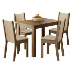 MADESA - Juego de Comedor Cíntia con 4 Sillas MarrónBeige