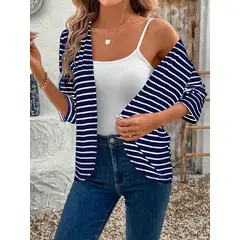 KAST PE - Cardigan para Mujer Elhois Rayas - Talla ML