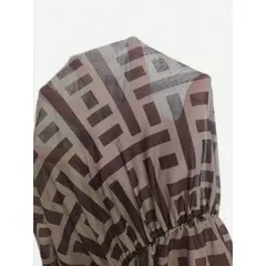 KAST PE - Salida de Playa Geo Sun Marrón Vestido mesh - Talla ML