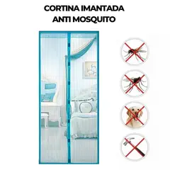 GENERICO - Cortina Malla Imantada Antimosquitos Zancudos 210x100cm - Azul