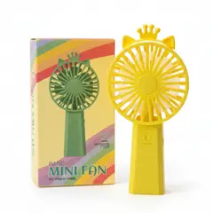 ALKALINE CARE - Mini Ventilador de mano Amarillo - Recargable USB Portatil