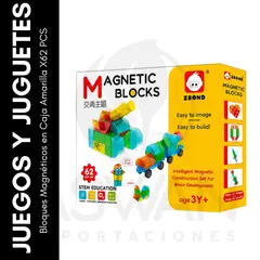 GENERICO - Bloques Magnéticos en Caja Amarilla X62 PCS
