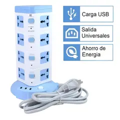 GENERICO - Torre Multifuncional 16 Conexiones extension con 3 Puertos USB