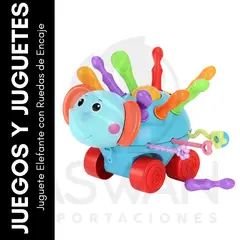 GENERICO - Juguete Elefante con Ruedas de Encaje