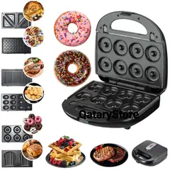 RAFF - Sandwichera 6 En 1 Placas Intercambiables 750w Wafles Donas y mas
