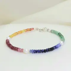 INTUERI - Pulsera Multi Zafiros con Perla