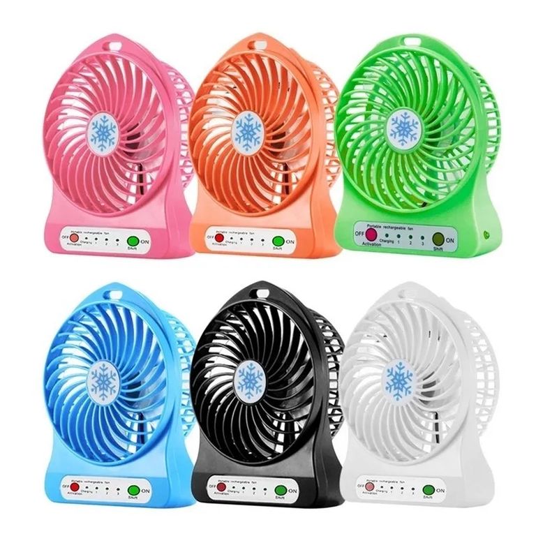 Mini Ventilador Recargable con Linterna Colores Variados