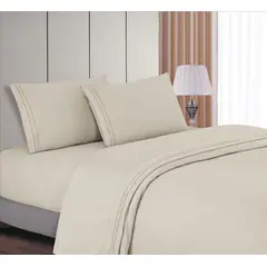 CASATEX - Juego de Sábanas 2 plazas 100% algodón con bordado