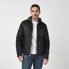LEVIS - Casaca Hombre Cut Racer Hood Negro