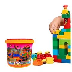 GENERICO - Balde de Bloques de Construccion 100 piezas Playgo Juego Didactico Creatividad