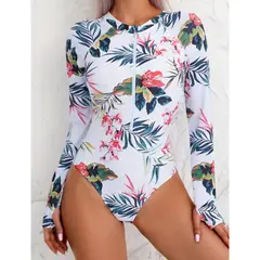 GENERICO - TRAJE DE BAÑO MANGA LARGA CON COPA Y FORRO