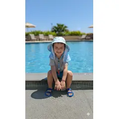 GENERICO - Sombrero con Silbato con Diseño de Aviones Azul Claro