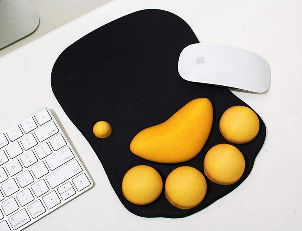 Mouse pad Ergonómico Diseño Patita Huella de Gato - Negro2