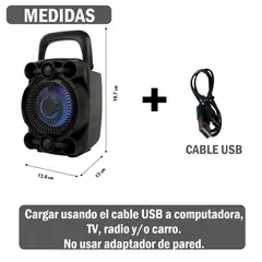GENERICO - Parlante portátil con soporte de teléfono y Luces LED