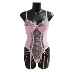 GENERICO - LENCERIA SEXY BODY DE ENCAJE ROSADO TALLA L