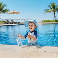 GENERICO - Sombrero con Silbato con Diseño de Pececitos Celeste