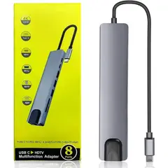 GENERICO - Hub Usb Tipo C Adaptador Multifuncional 8 en 1