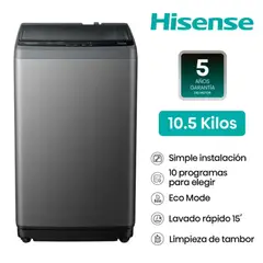 HISENSE - Lavadora 10kg carga superior WT1D1030UT