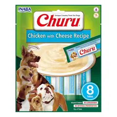 CHURU - Snack para Perros de Pollo Con Queso 8 Tubos x20gr