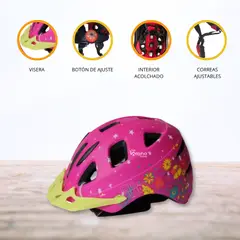 OLLIE - Casco Protector Regulable Para Niño» AERODINAMICO» Fucsia