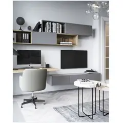 TU MESITA - Set de Mueble de TV + Escritorio Lazcano Canto Grueso