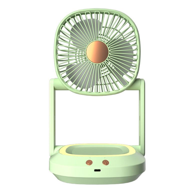 Ventilador Portátil de Escritorio Recargable USB Tipo C con Luz LED y 3 Velocidades