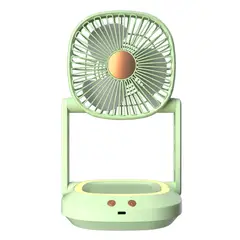 GENERICO - Ventilador Portátil de Escritorio Recargable USB Tipo C con Luz LED y 3 Velocidades