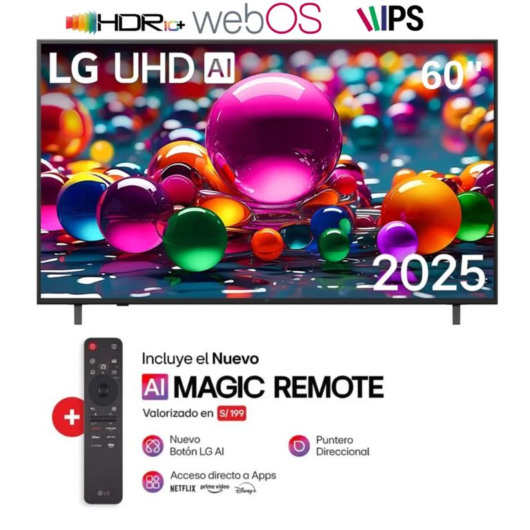 Televisor 65 Smart WebOs 65UA8000PSB UHD 4K AI Gen8