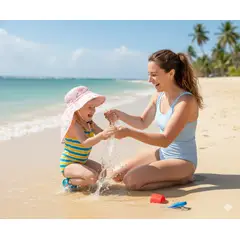 GENERICO - Sombrero con Silbato con Diseño de Conejos y Corazones Rosa