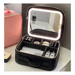 GENERICO - Maleta de maquillaje inteligente con espejo luz LED
