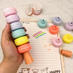 GENERICO - Resaltadores de en forma de Macarron de 6 colores