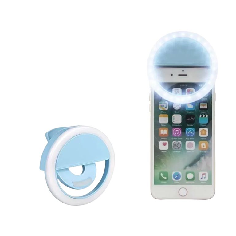 ARO DE LUZ LED PARA CELULAR CELESTE