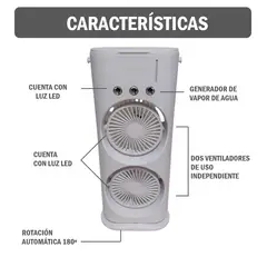GENERICO - Ventilador tipo torre Portátil USB- Recargable 3 Velocidades