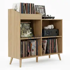 DIBA MUEBLES - Mesa Auxiliar para Discos de Vinilo Salome Duna