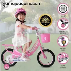 VELOX - Bicicleta Campera Aro 12 «CUTIE» con Canasta Pink