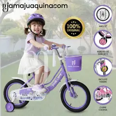 Velox - Bicicleta Campera Aro 12 «CUTIE» con Canasta Purple