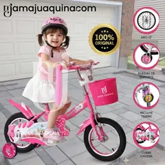 VELOX - Bicicleta Campera Aro 12 «ANNE» con Canasta Pink