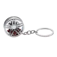 JET - Llavero Modelo Llanta De Coche Metálico Cromado Alta Calidad 1Pcs