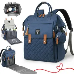 BABY - Pañalera LUXURY Multifuncional 4 en 1 Mochila, Cambiador, Impermeable y Termico A