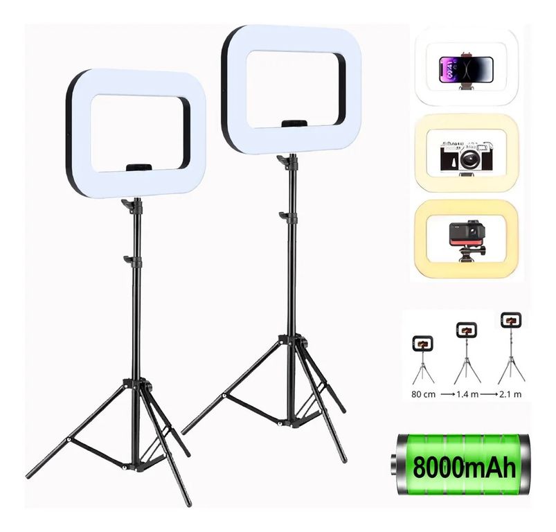 Aro De Luz Led Tripie 2.1 Grande Para Fotografia Profesional Con Tripode Recargable Inalambrico