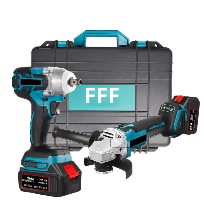 Combo Amoladora 125mm + Llave de Impacto 128v Doble Bateria