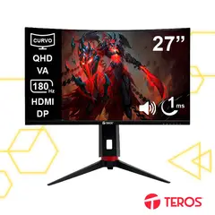 TEROS - Monitor Curvo Gaming TE2767G 27 QHD 180Hz 1ms FreeSync Parlantes