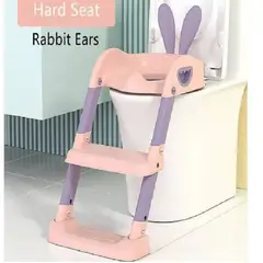 GENERICO - Adaptador de Baño y Escalera Portátil con Orejas Rosado