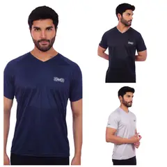 M MUSCLE MUSEUM - Polo Deportivo Pack x 3 Colores Azul Oscuro Negro y Plateado para Hombre